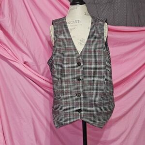 Plaid Button-Up Vest